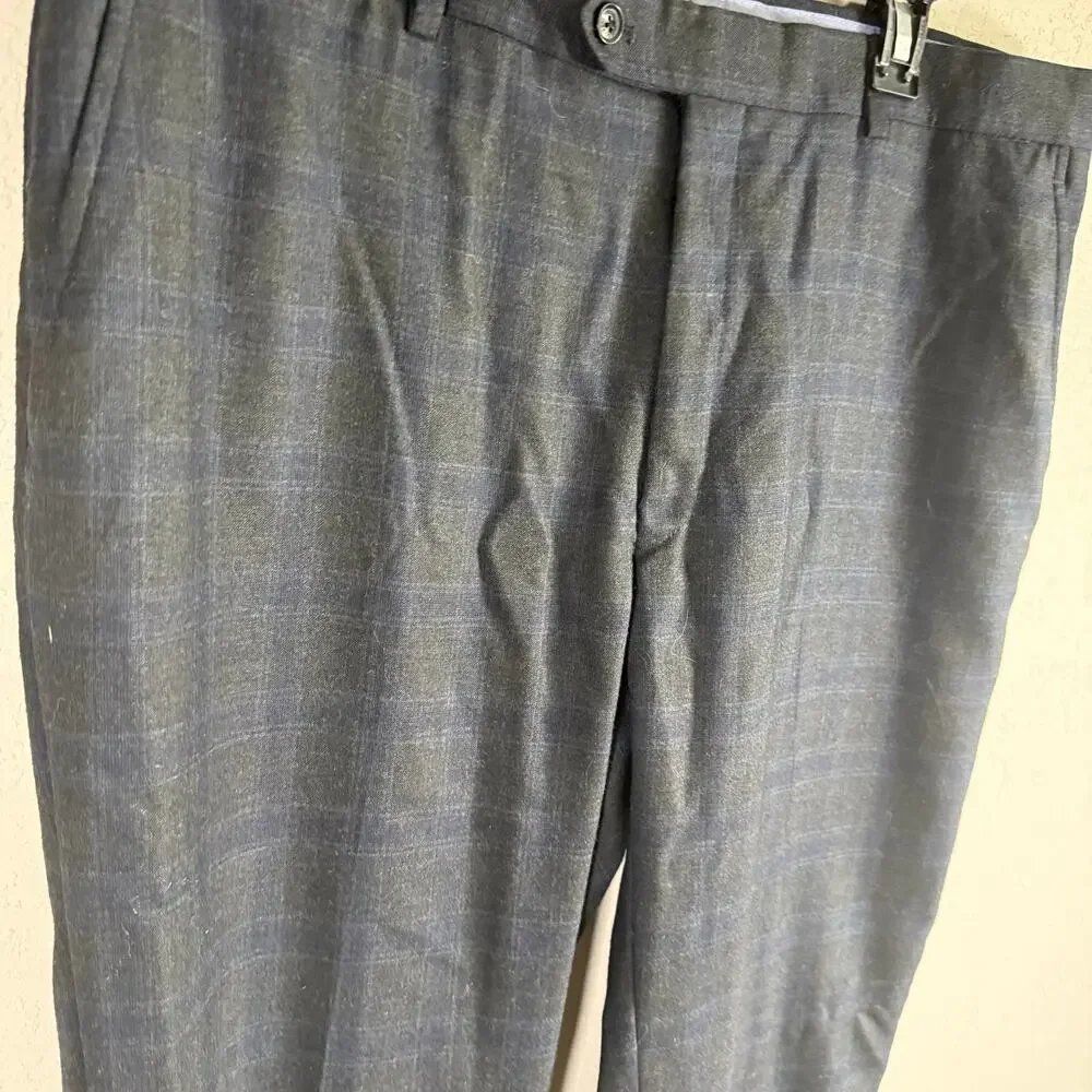 Men’s 38x34 Tommy Hilfiger Wool Formal Office Wedding Flat Front Straight Leg